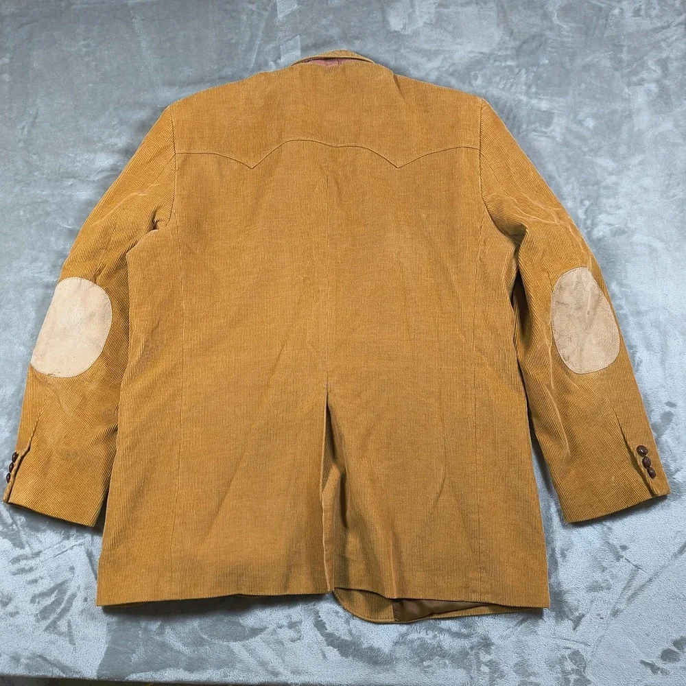 Vintage Circle S Blazer Mens 48 Long Brown Corduroy Elbow Patches Cowboy Western